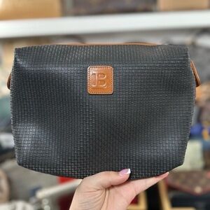 Bally Black and Brown Cosmetic Bag